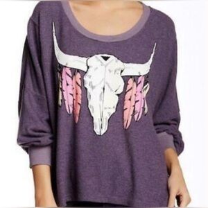 🪶WILDFOX Outlaw Nevada Longhorn and Feathers Jumper Sweatshirt